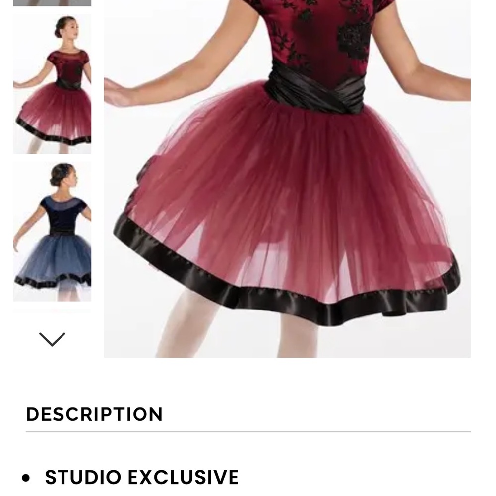 Weissman Burgundy and Black Kids Dance Costume